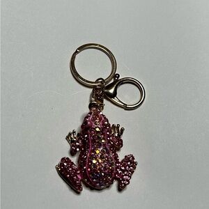 Sparkly Pink Frog Bag/Purse Charm or Keychain